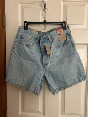 Levi's Light Blue Denim Jean Shorts - 501 Style